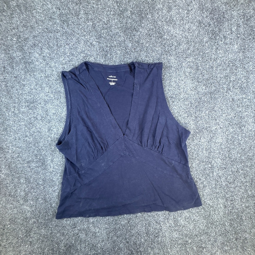 Banana Republic Malibu Tank Top Womens‎ Large Blue Cotton V Neck Casual Pullover